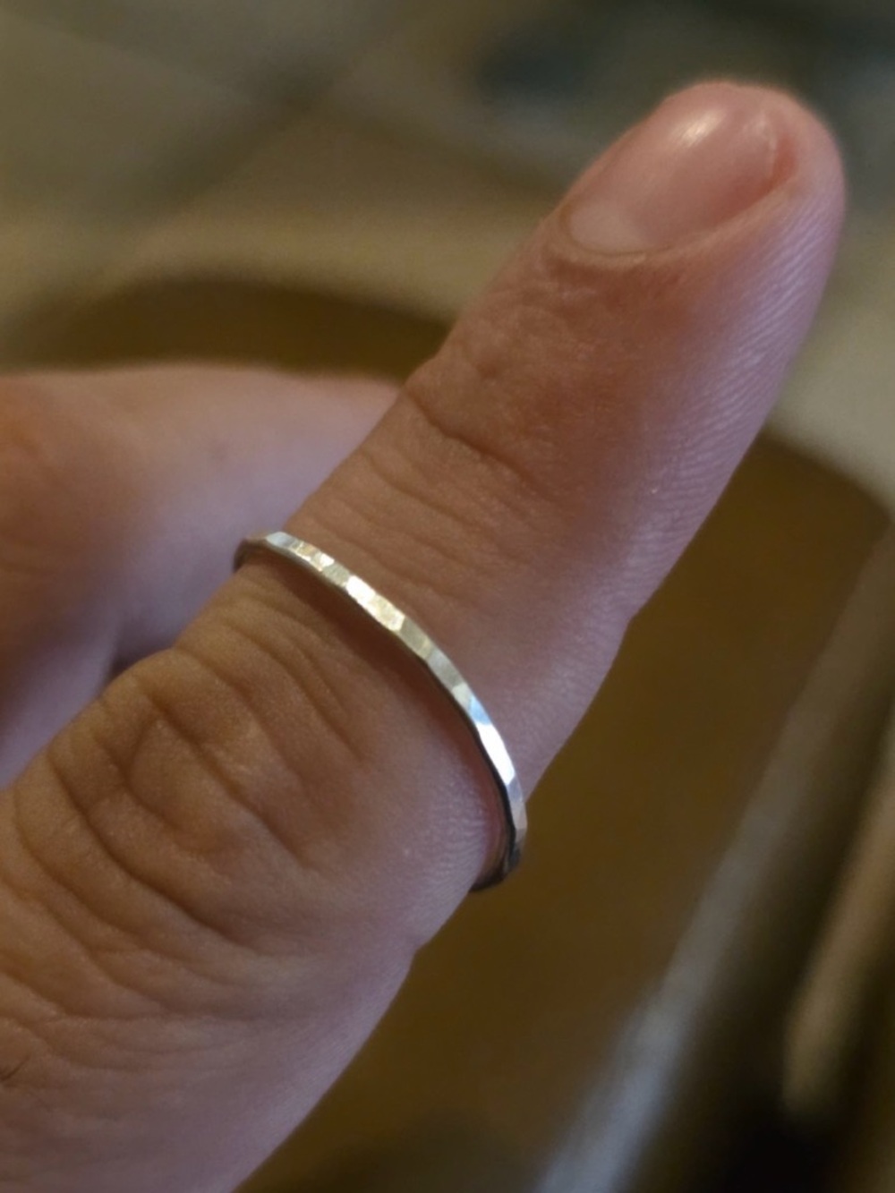 James Avery Silver HAMMERED Stacking Ring - Picture 3 of 4